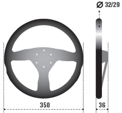 afmetingen Sparco R375 Sportstuur